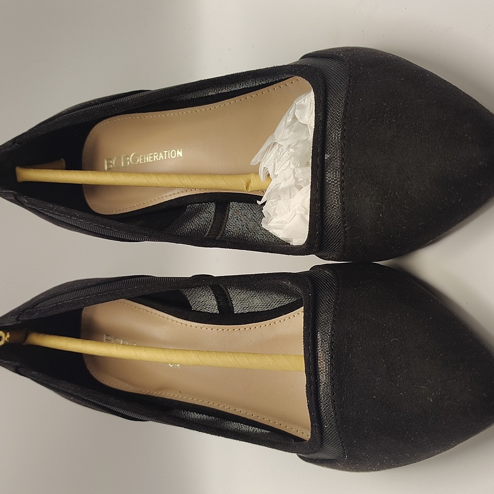 BCBGeneration Black Mesh Heels